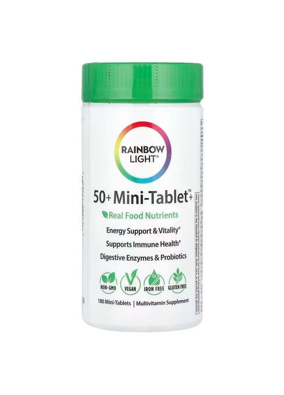 Комплекс вітамінів Food-Based Multivitamin 50+ 180 міні таблеток Rainbow Light (380906367)