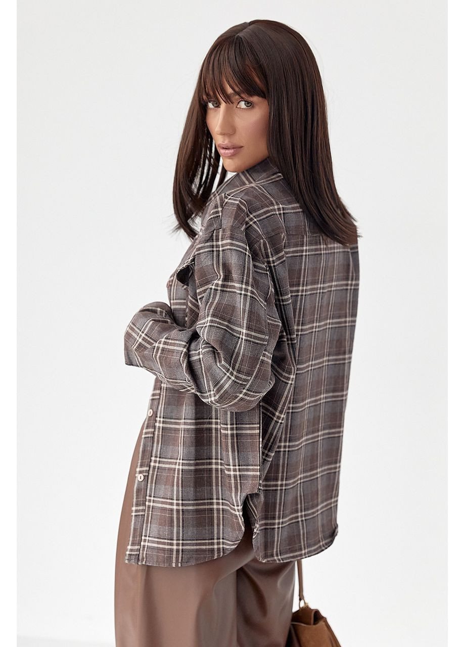 Коричневая повседневный рубашка Lurex