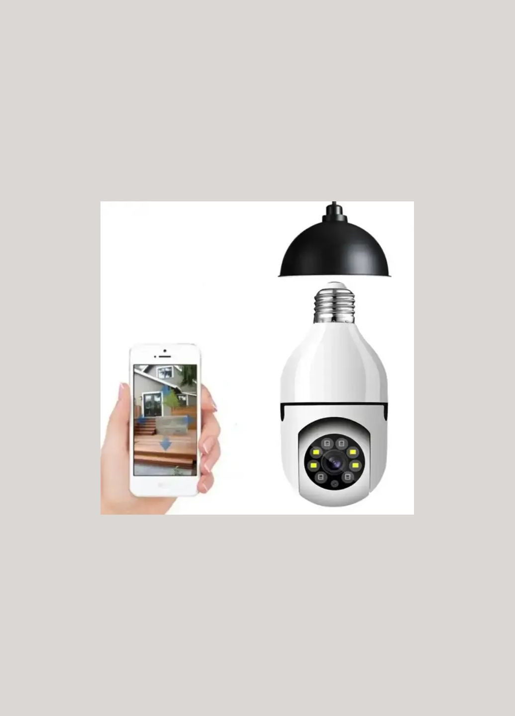 Камера видеонаблюдения в патрон IPC-V380-E27 удаленный доступ, ночная съёмка, определение движения, микрофон Happy Home (371357623)