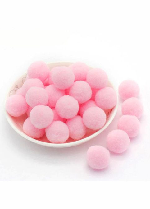 Помпончики велюрові, 2 см, світло-рожеві, 20 шт No Brand (341731525)
