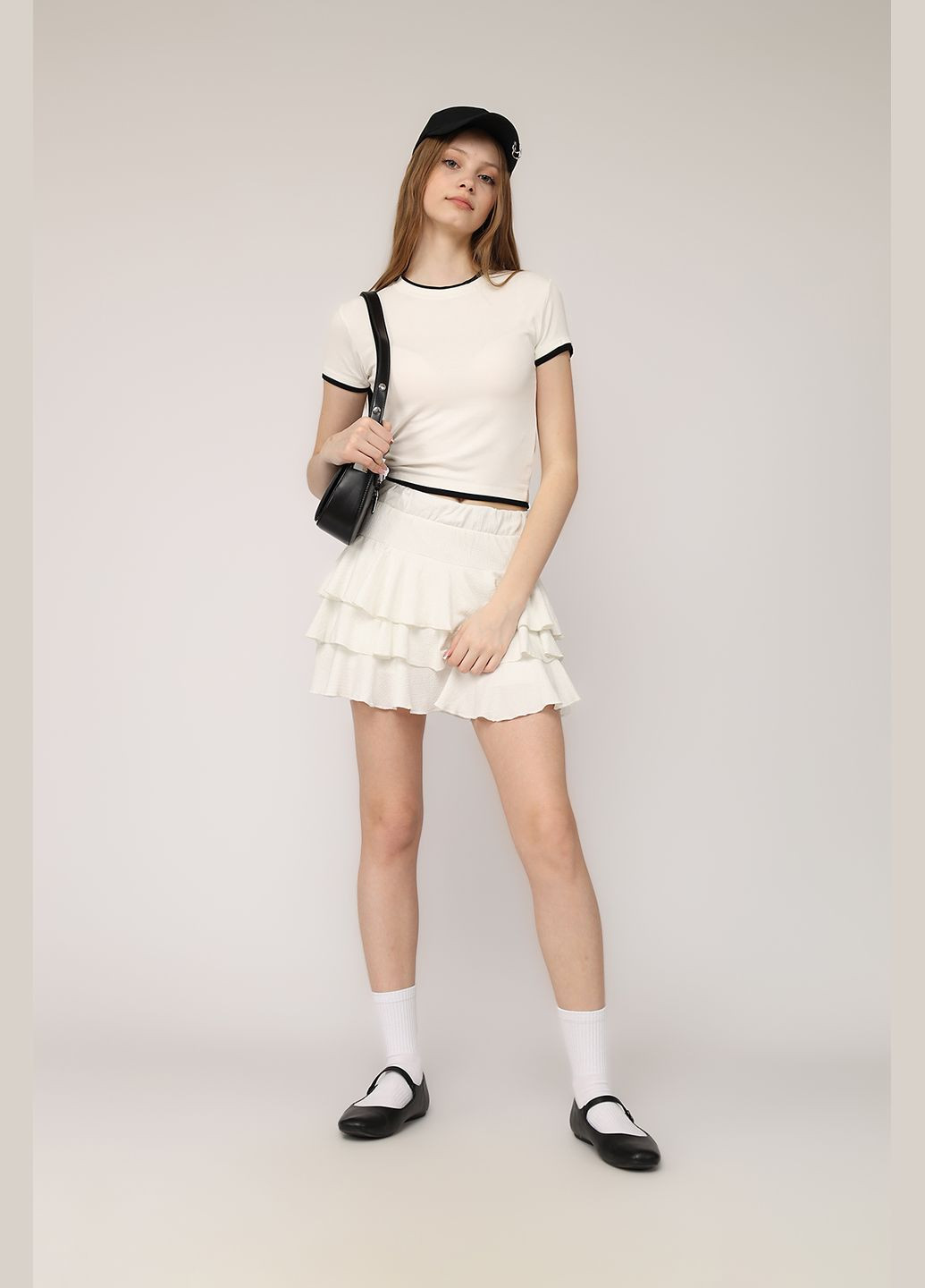 Футболка с коротким рукавом женская цвет белый CB-00275555 Crep - (330223114)