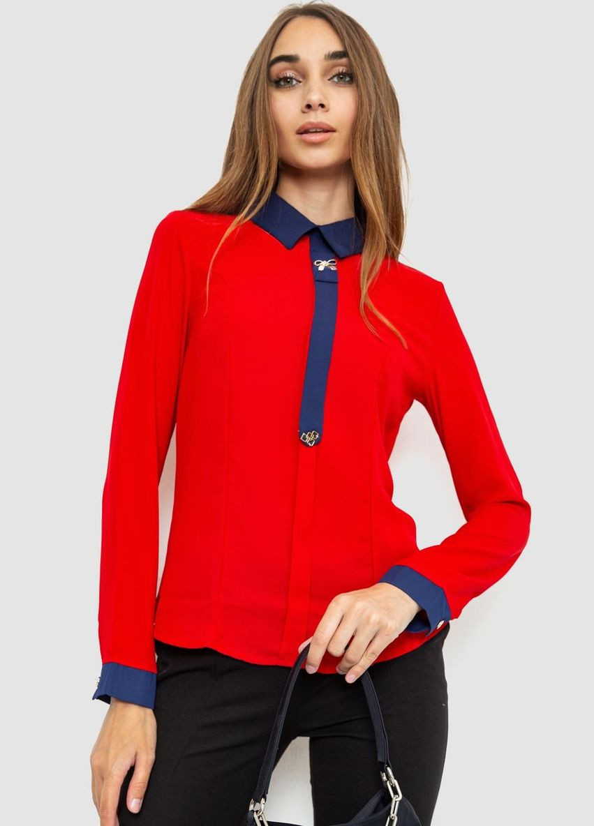 Червона демісезонна блуза ошатна, колір бежевий, Ager