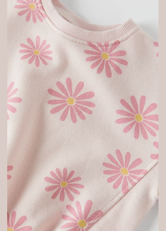 Рожевий демісезонний костюм для дівчинки світшот та шорти Zara світшот та велосипедки