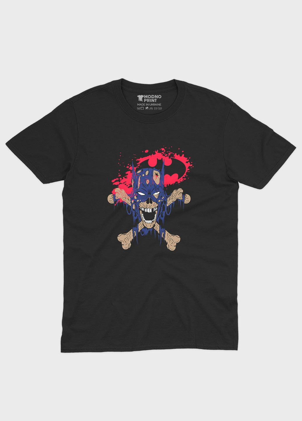 Чорна демісезонна футболка для хлопчика з принтом супергероя - бетмен (ts001-1-bl-006-003-038-b) Modno