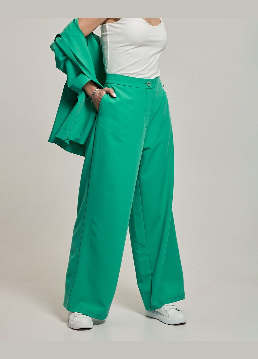 Костюм жіночий зелений (піджак, штани) Vovk (290981509)