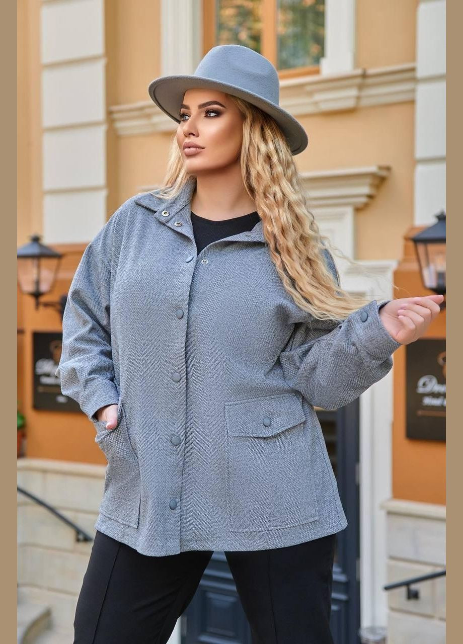 Женская пиджак - рубашка "Модель 257" - с длинным рукавом SF-257 Серый, 54-56 Sofia (267424792)