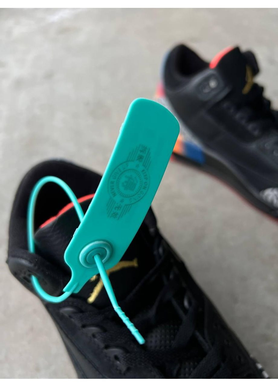 Чорні Осінні кросівки чоловічі nike air jordan 3 black orange найк аір джордан No Brand