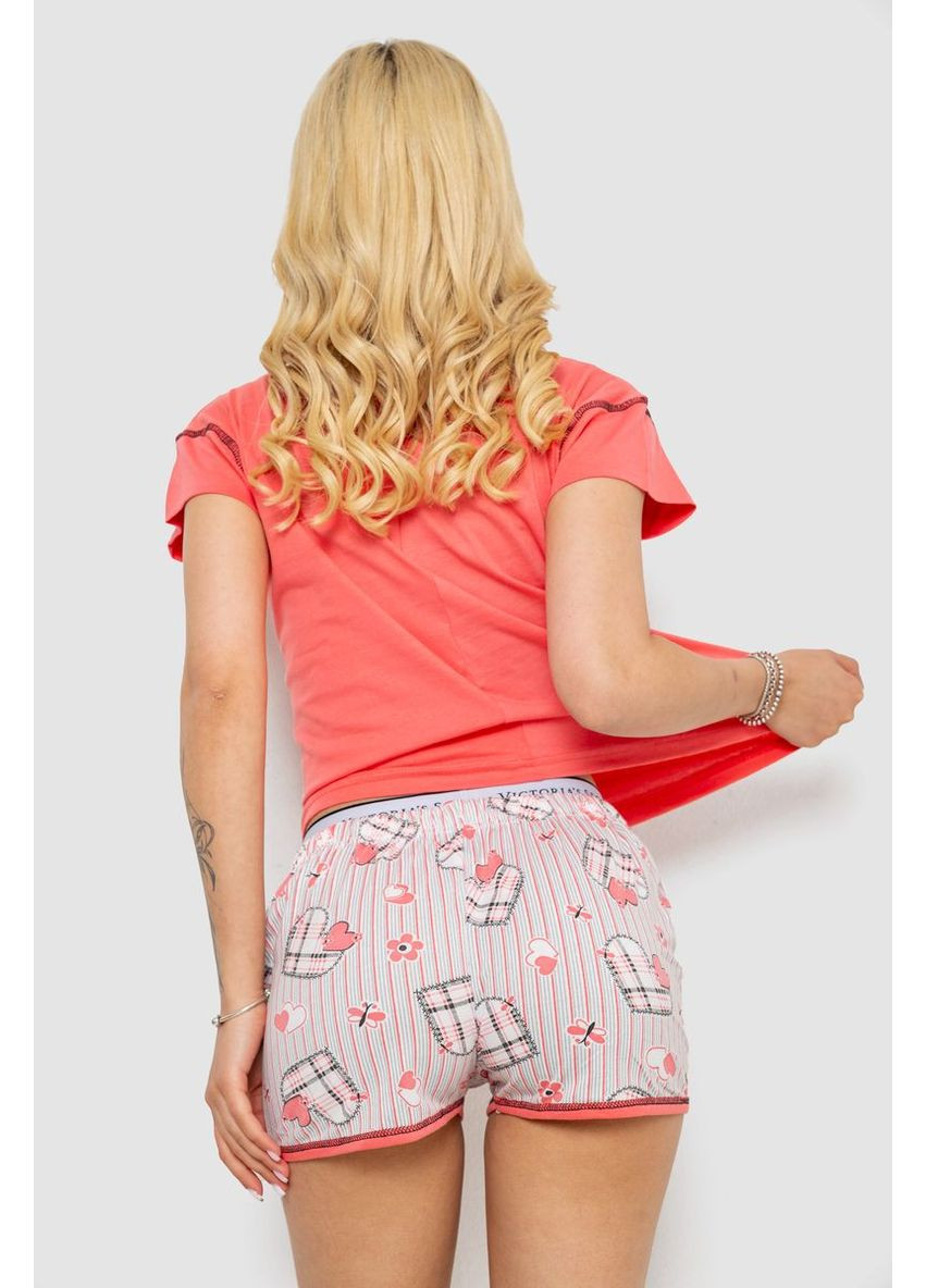 Коралловая всесезон пижама женская с принтом,, 243r0004-p8 Sude