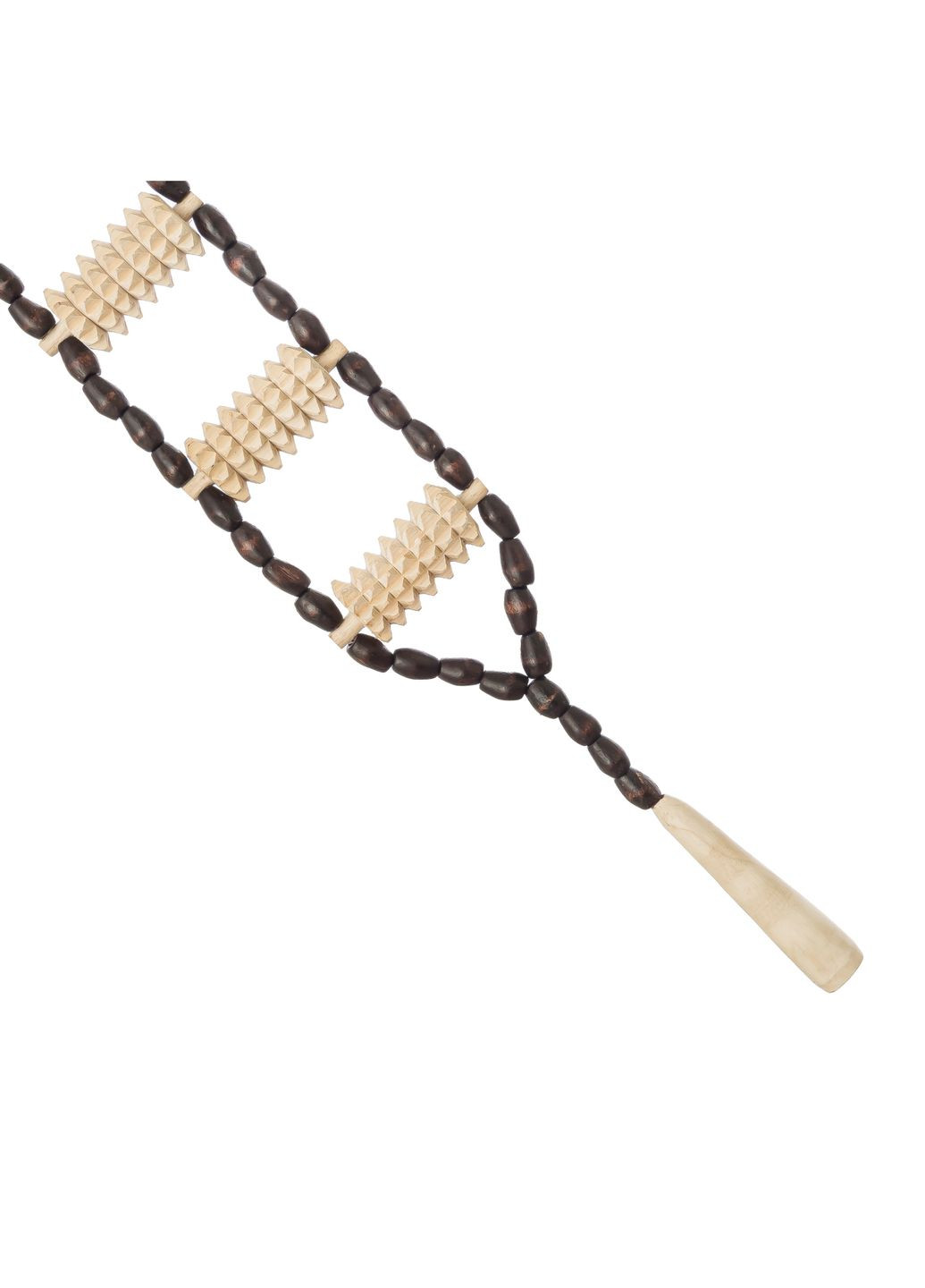 Массажер ленточный деревянный для спины с зубчатыми роликами Woodly (360642454)