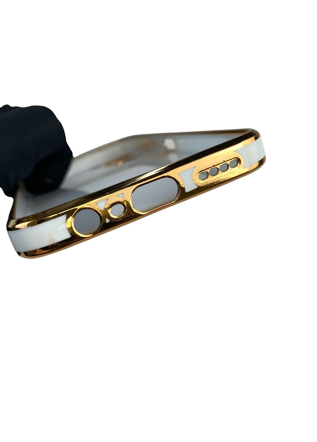 Чехол для C33 с кольцом MagSafe с золотой окантовкой на реалми с33 белый gs1 Realme (366234830)