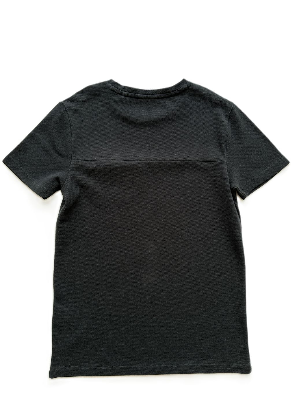 Чорна літня футболка для хлопця чорна з кишенькою 2000-70 (152 см) OVS