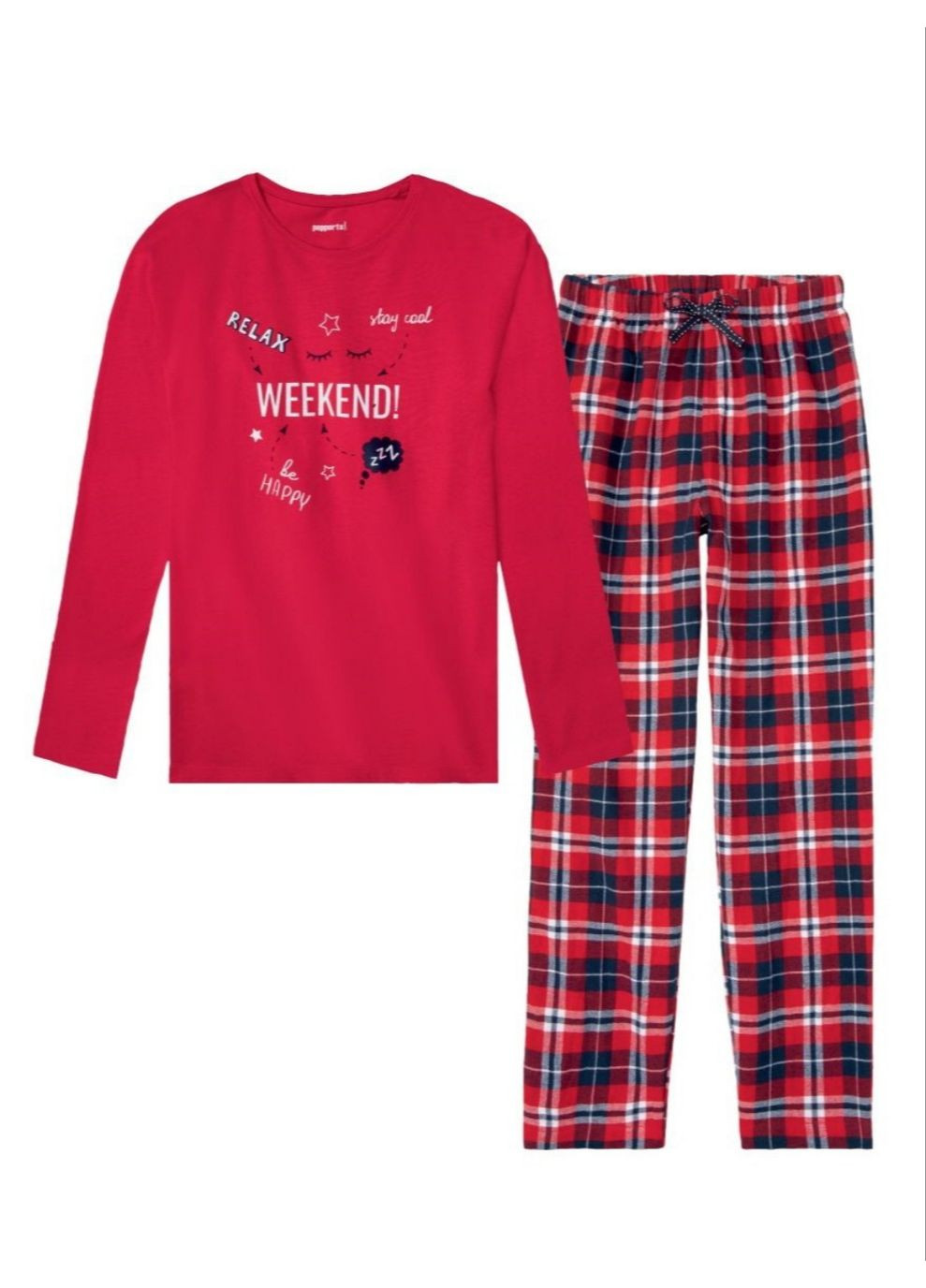 Красная всесезон пижама для девочки Pepperts