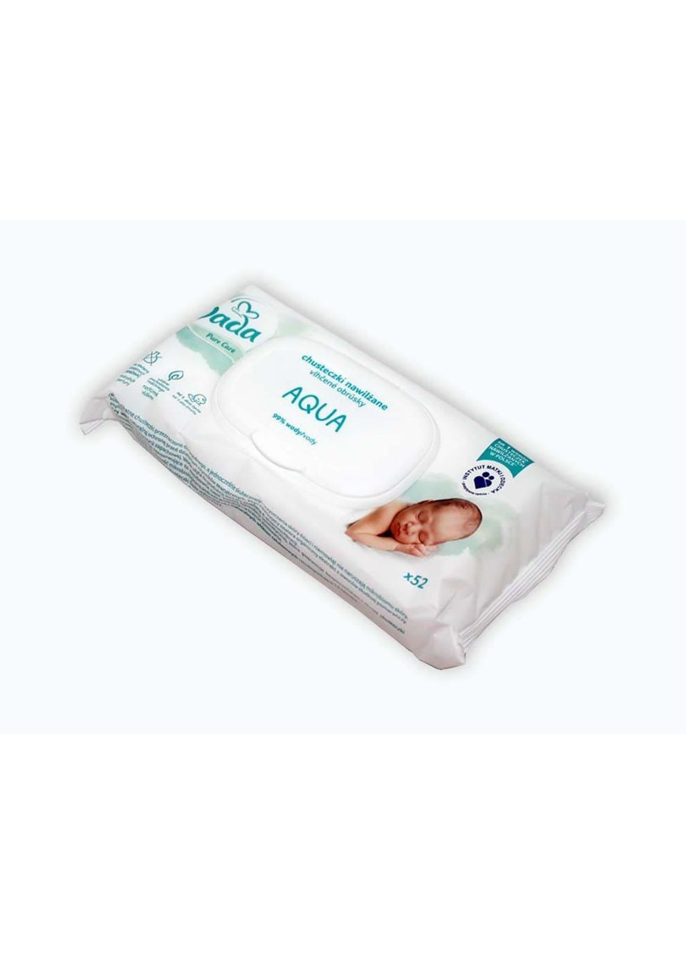 Влажные салфетки Aqua с клапаном, 52 шт (Польша) Dada (358231717)