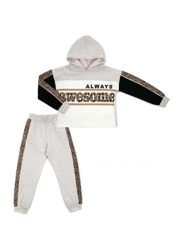 Спортивный костюм "ALWAYS AWESOME" (16061-140G-beige) Breeze (300856804)