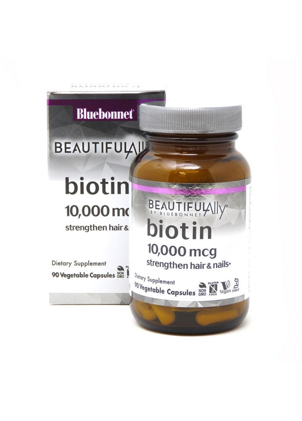 Вітаміни та мінерали Bluebonnet Biotin 10000 mcg, 90 вегакапсул - Beautiful Ally Bluebonnet Nutrition (293420980)