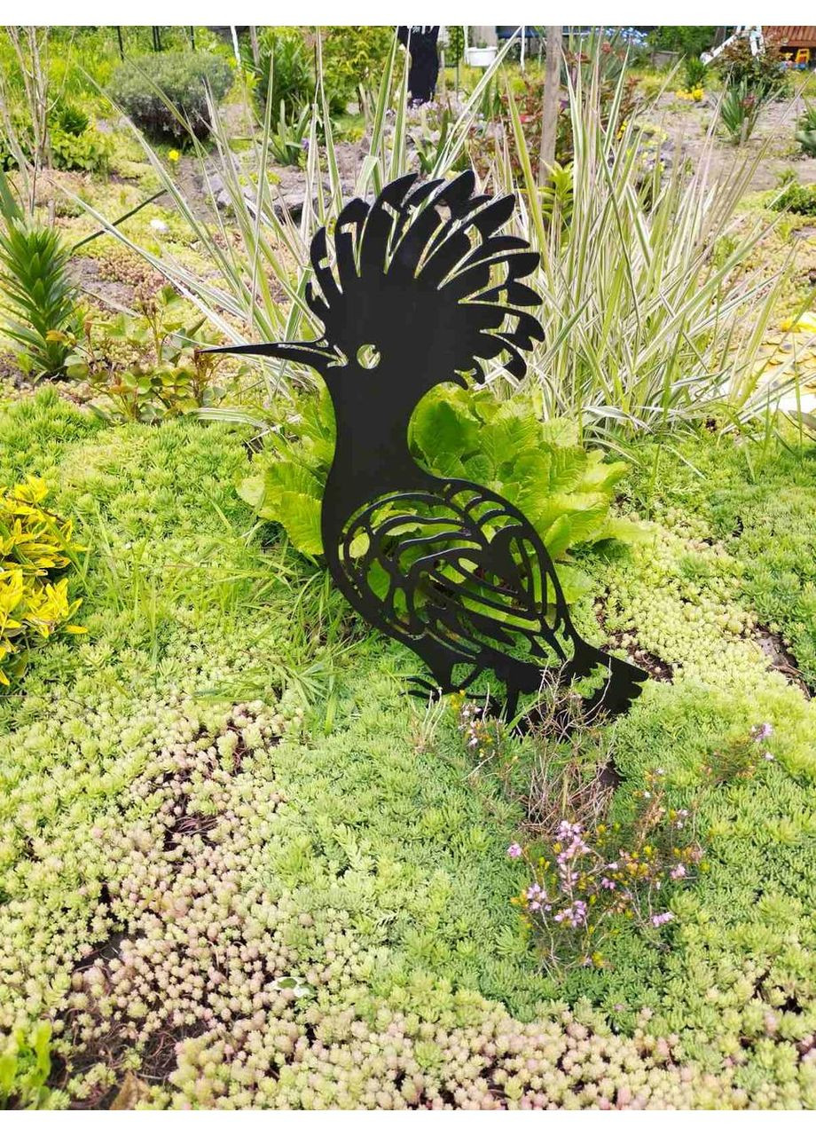 Фигура из металла Птица Удод для сада – декоративное садовое украшение, садовый декор из стали No Brand (368896606)