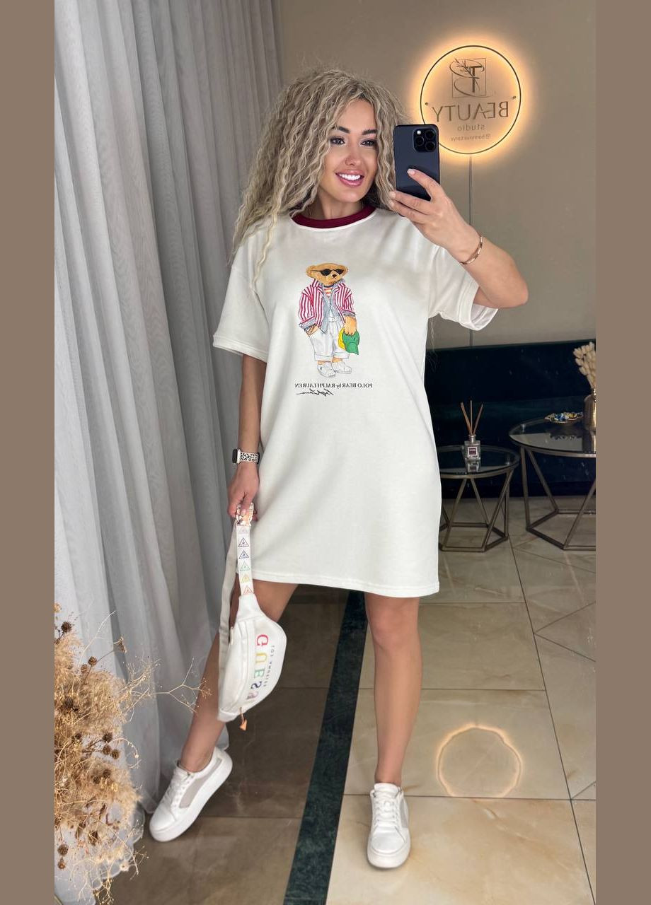 Молочна повсякденний жіноча сукня-футболка Україна мультикам