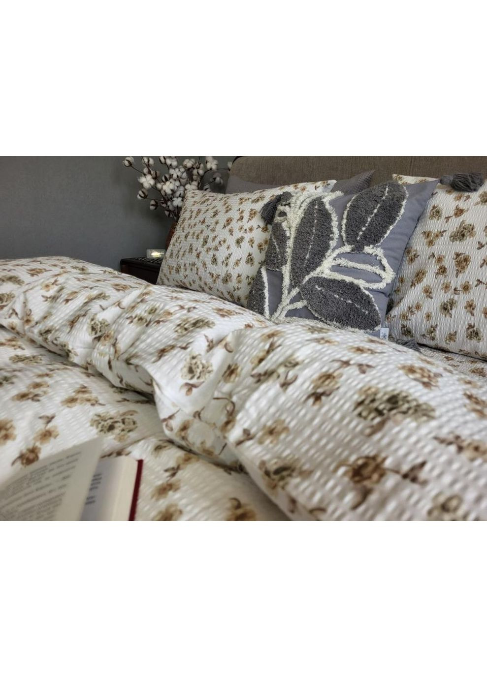 Постельное белье с резинкой Майя, ранфорс гофра (жатка) Полуторный размер, наволочки 50/70 No Brand (364220237)