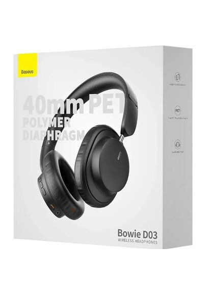 Бездротові навушники повнорозмірні Bowie D03 (NGTD030101) чорні Baseus (294092823)
