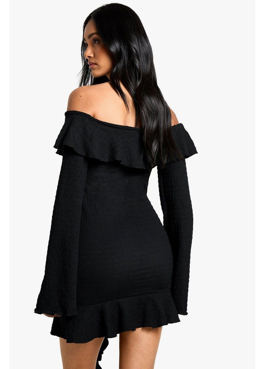 Черное кэжуал платье Boohoo однотонное