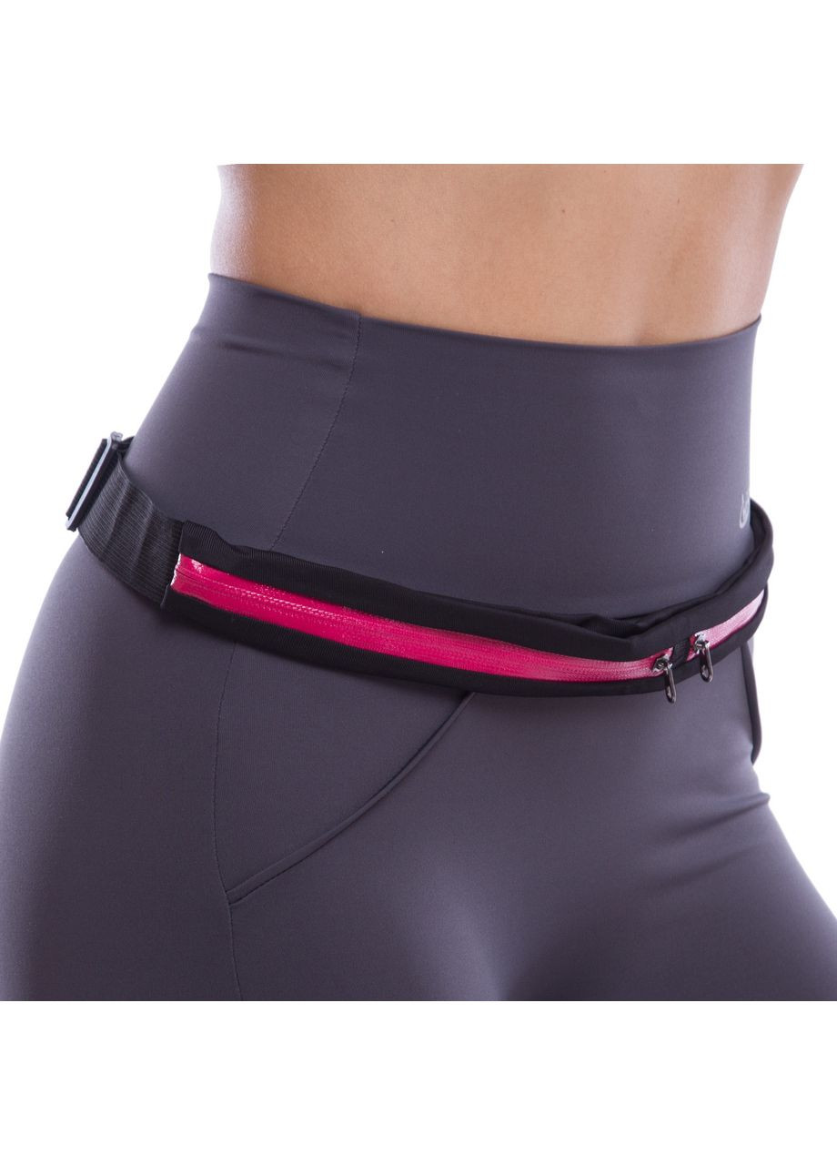 Сумка на пояс для бігу з двома відділеннями на блискавках SP-GA-1760 (GA-1760_Чорно-малиновий) SP-Sport (361436763)