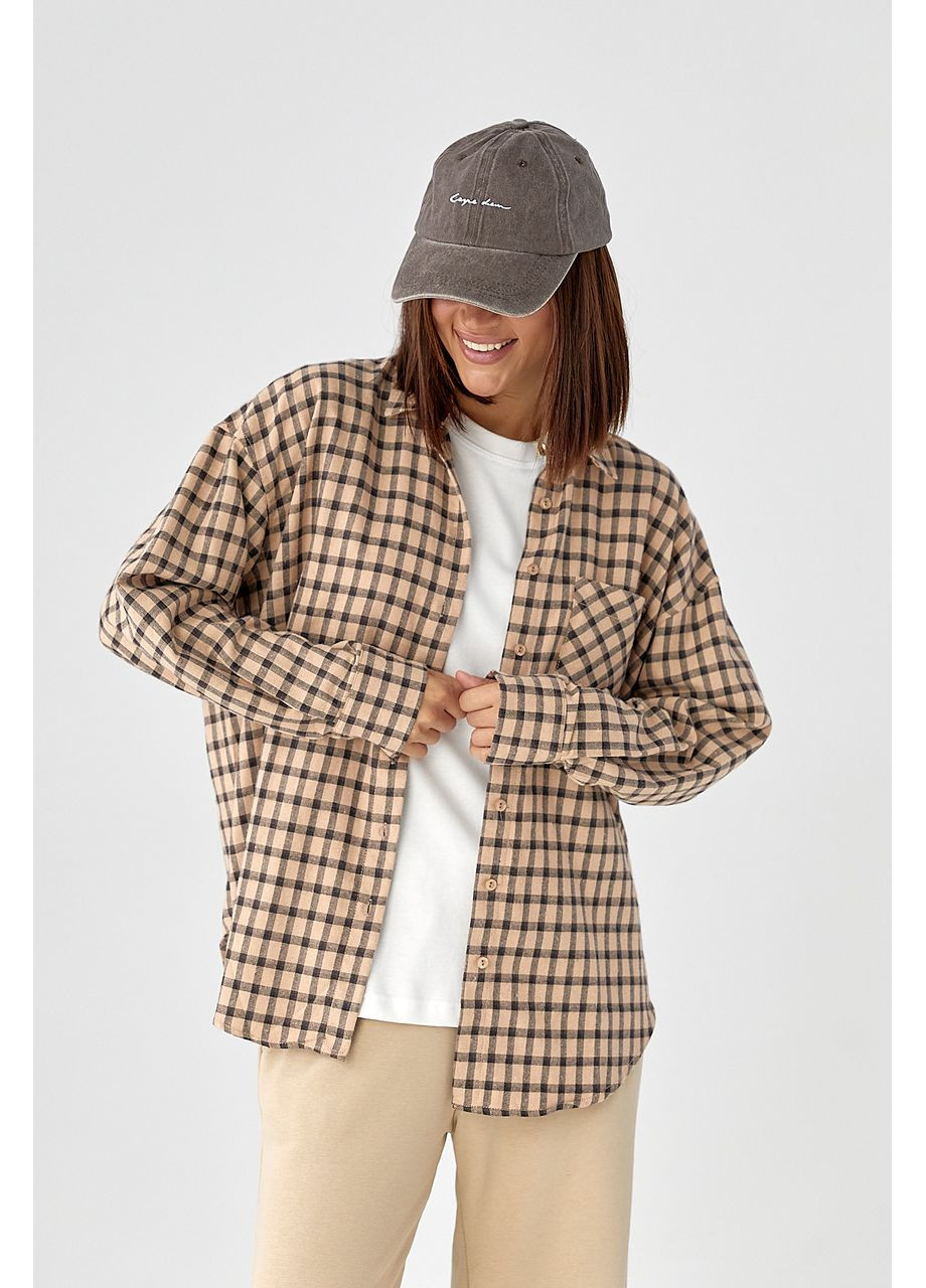 Сорочка в клітку з накладною кишенею Lurex (348813502)