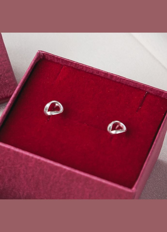 Серебряные серьги пуссеты перекрученный овал без камней No Brand (333705872)