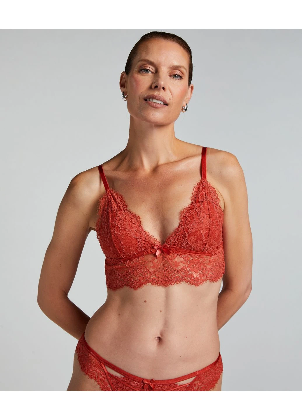Терракотовый бралетт бюстгальтер Hunkemoller без косточек полиамид