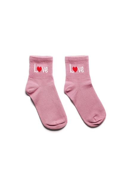 Белые носки с принтом love короткие розовые бесшовные organic cotton 35-37 JILL ANTONY (314997266)