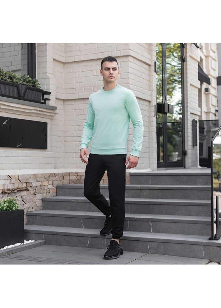 М'ятний світшот 001 ментоловий Pobedov однотонний без декору (271125313)