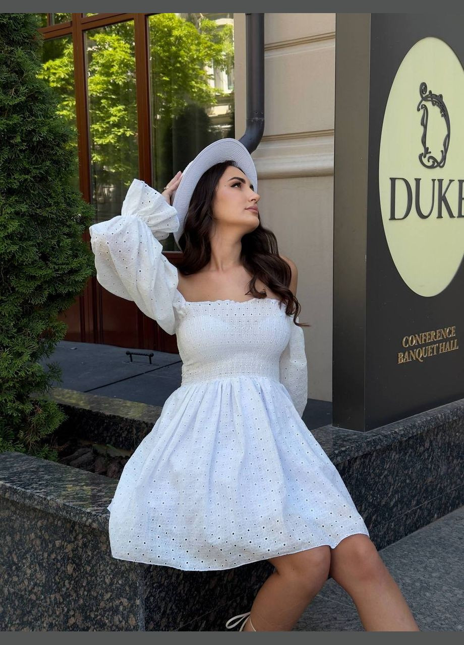 Білий святковий, коктейльна, ділова, пляжна, повсякденний, вечірня сукня жіноча No Brand однотонна