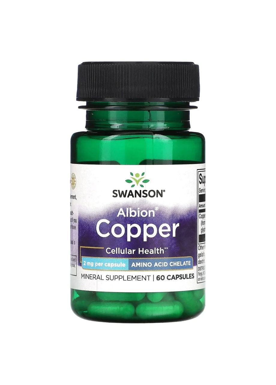 Хелат меди Albion Chelated Copper, 2 мг, 60 капсул Swanson (363968310)