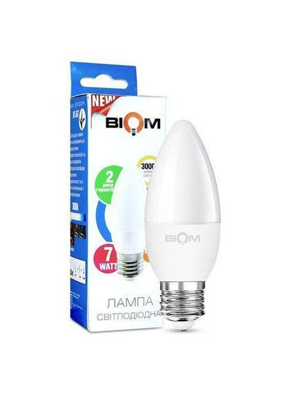 Лампа BT-567 C37 7W E27 3000K BIOM (360890279)