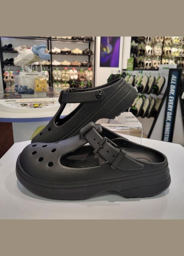 Бежевые женские сандалии мэри джейн черные classic mary jane black Crocs