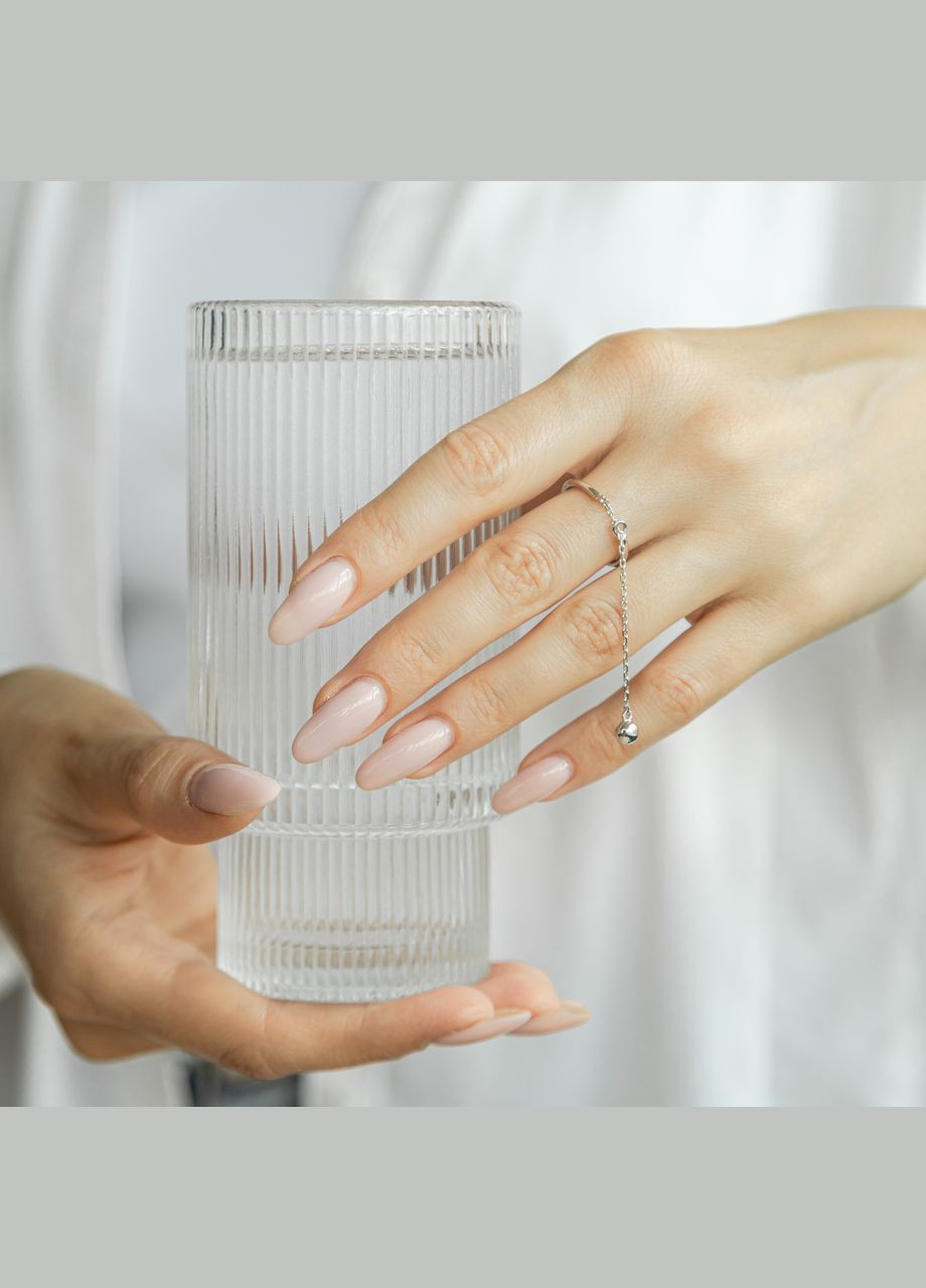 Серебряное кольцо с цепочкой и серебряным ожерельем без камней Каштан (342334666)