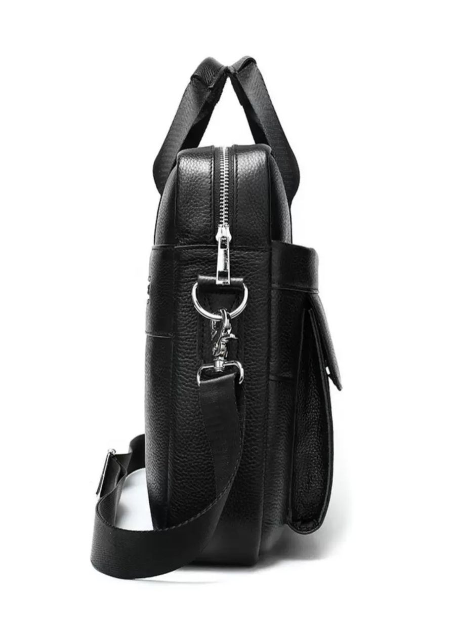 Шкіряна чоловіча сумка для ноутбука і документів чорна 143412 Tiding Bag (359380747)