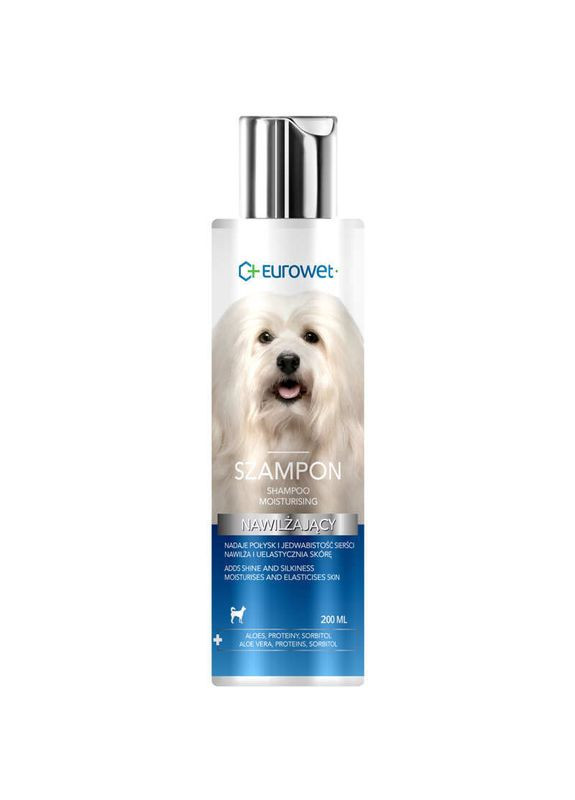 Шампунь с алоэ, протеинами и сорбитолом для увлажнения кожи и блеска шерсти собак Moisturising Shampoo - 200 мл Eurowet (327434305)