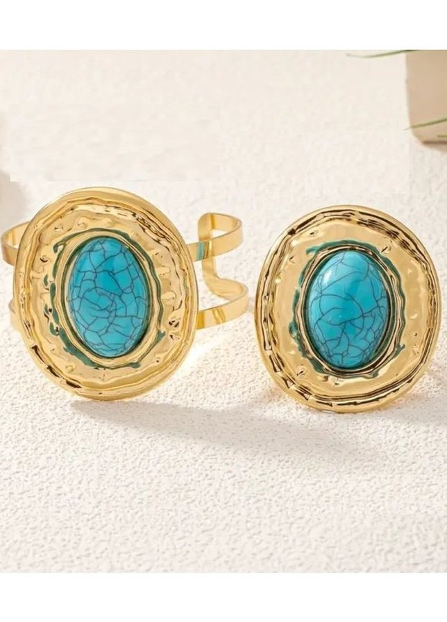 Набор бижутерии массивный браслет и кольцо с камнем, 10-749 No Brand (350936862)