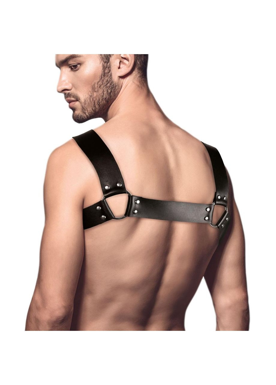 Мужская портупея на грудь из натуральной кожи Feral Feelings - Bulldog Harness Black No Brand (303886971)