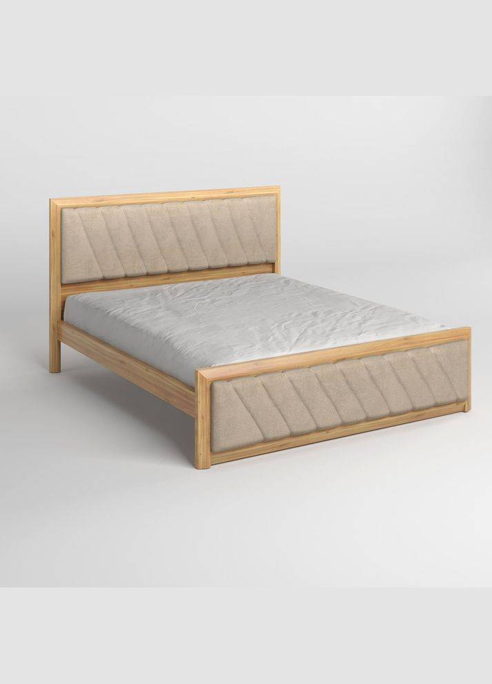 Двуспальная деревянная кровать Барселона Б6/Аляска 23 (Бежевый) 180х200 см (MBG-13295) Mebigrand (368283108)