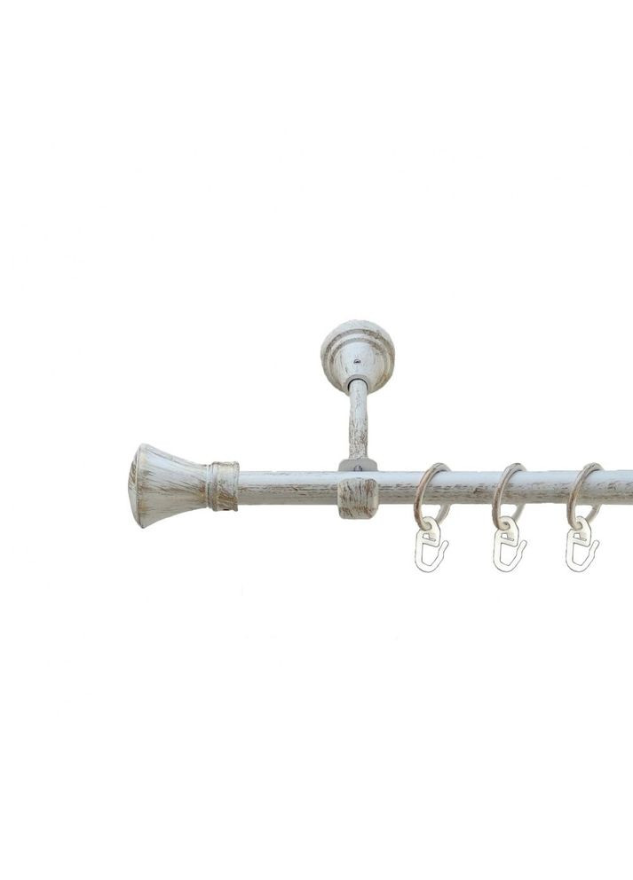 Карниз Люксор металевий однорядний відкритий гладка труба Біле Золото 16 мм 160 см (5478923) ORVIT (300797385)