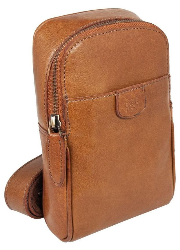 Сумка чоловіча планшет для документів рюкзак слінг в дорогу сумочка для телефону Коричневий 34786 Ashwood (332612587)