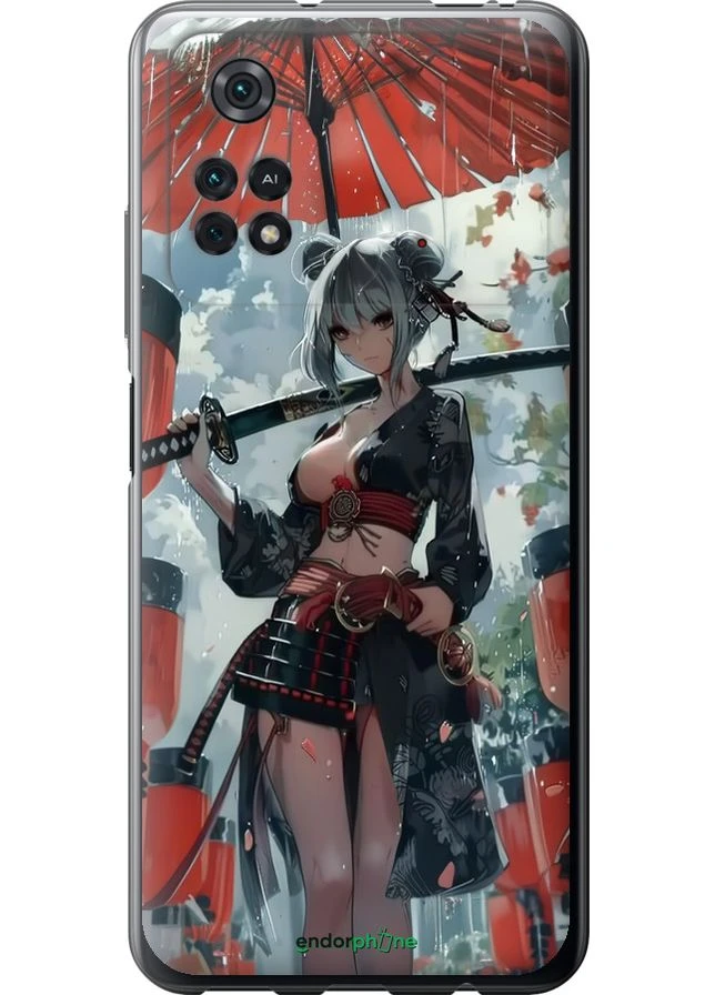 Чехол на Xiaomi Poco M4 Pro Гейша-воин "6124u-2592-70447" Endorphone (375774972)