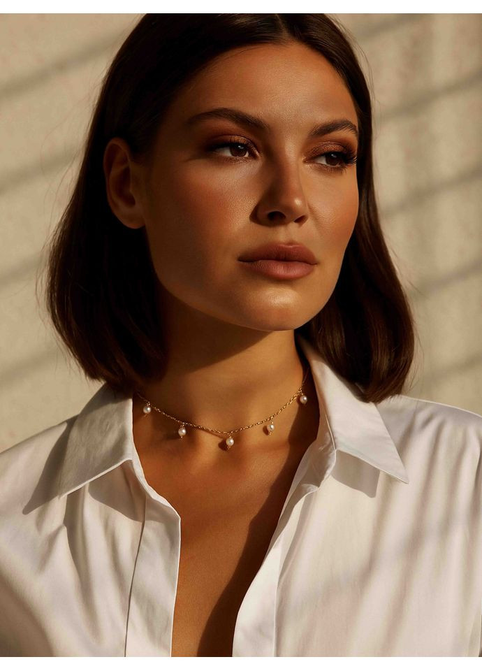 Золотий ланцюжок з перлами 5559 LeBijou (368559198)