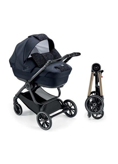 Универсальная коляска 2 в 1 Techno Softy, рама золото, синий с глиттером () CAM 805T/V93/977/513K (335974106)