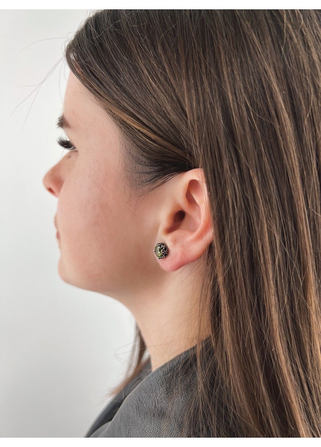 Готические панк серьги с камнем из медицинской стали ES-048 No Brand (299330478)