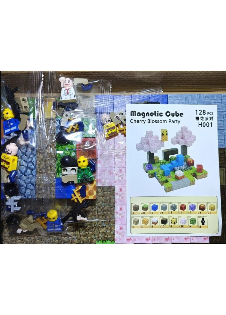 Магнитный конструктор для детей Magnetic Cube Вечеринка с сакурами 128 деталей (2104618679) No Brand (357209791)