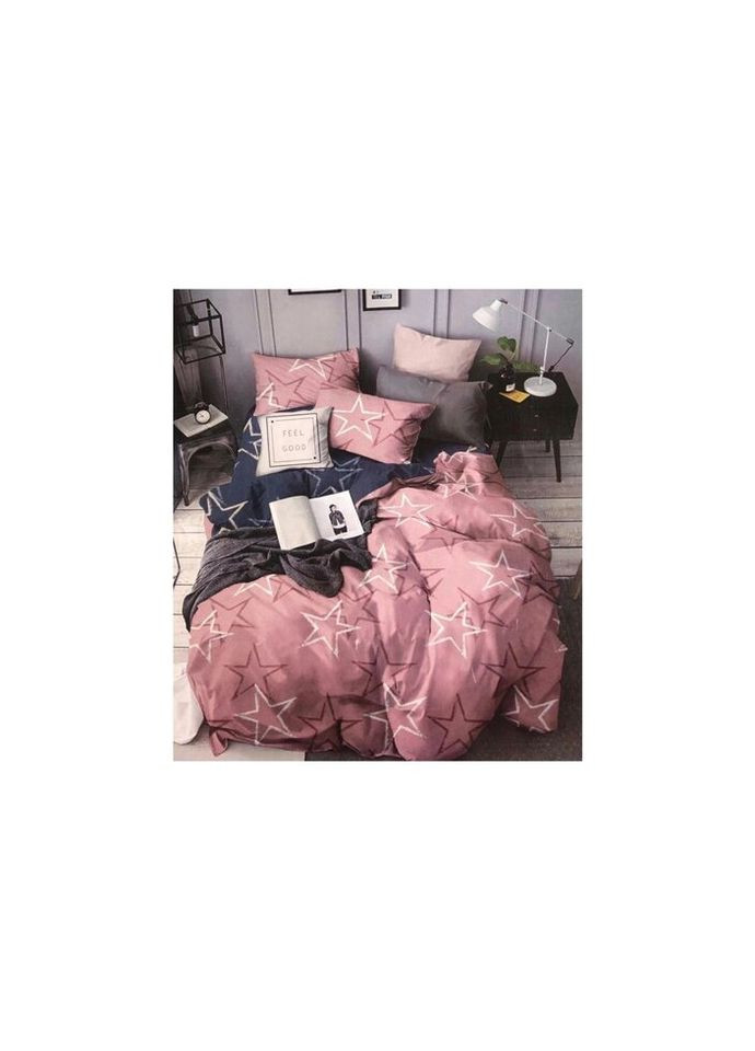 Постельное белье Royal Satin розовые звездочки полуторный 150 х 215 (1,5 RS_рожеви зирочки) ШЕМ (280435825)