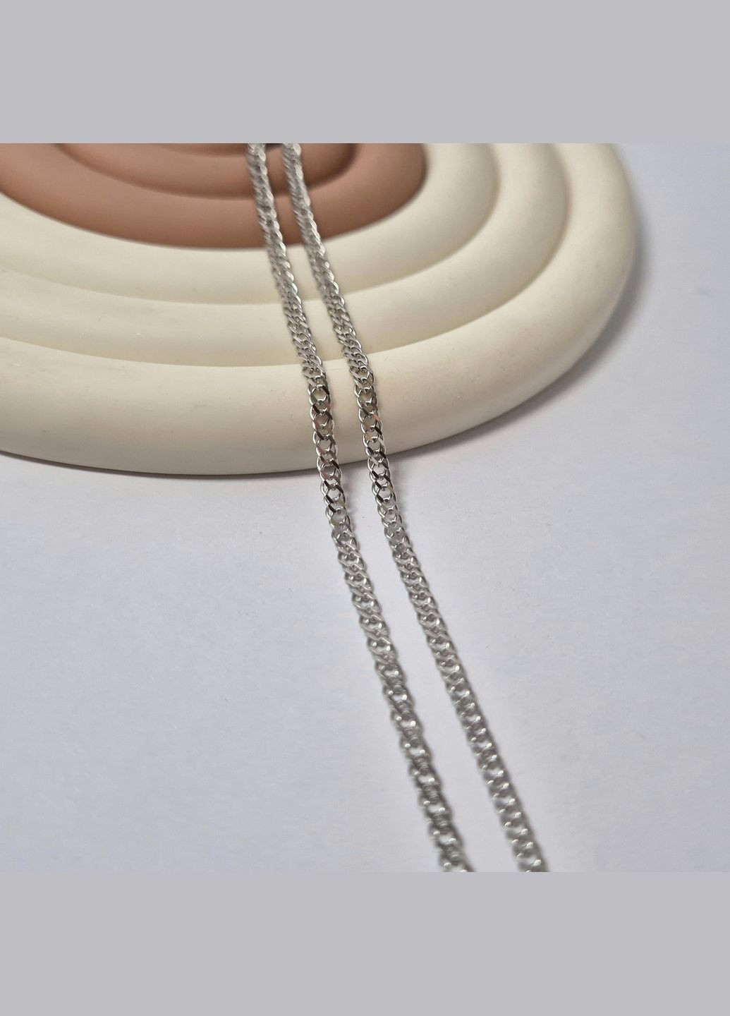 Срібний плоский ланцюжок ланцюг Ромб плоский см срібло 925 проби Родоване 3.10г 811р2/40 No Brand (307289198)