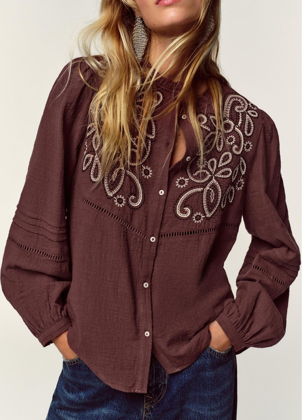 Бордова блузка Zara